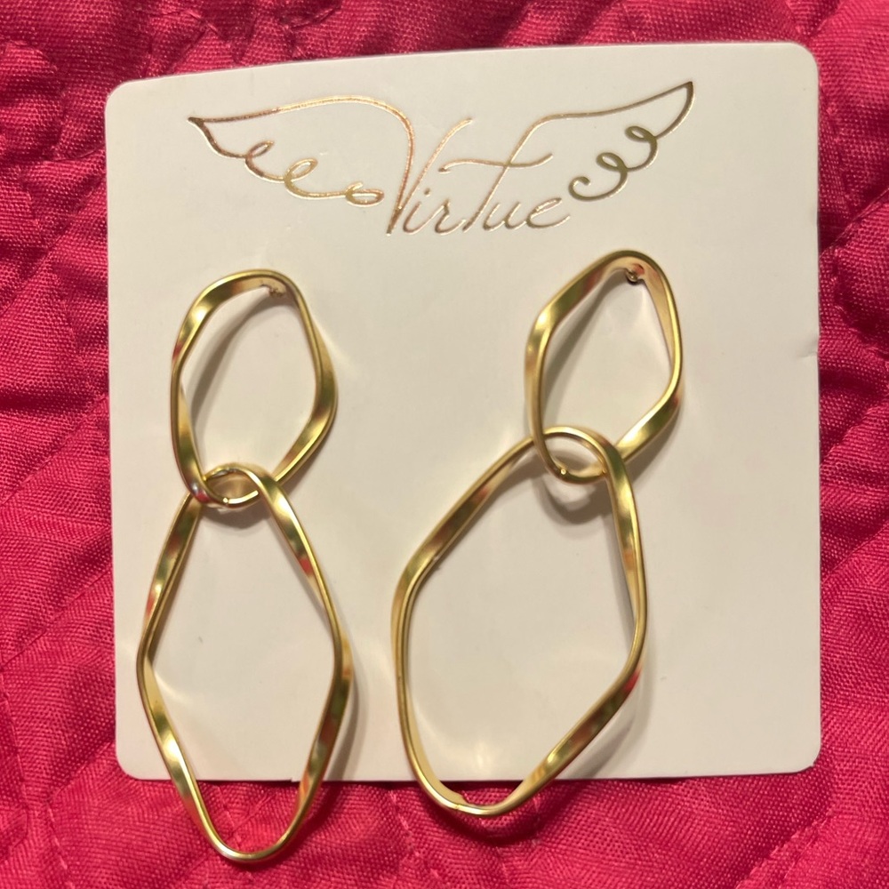 Gold Double Link earrings